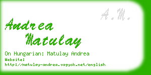 andrea matulay business card